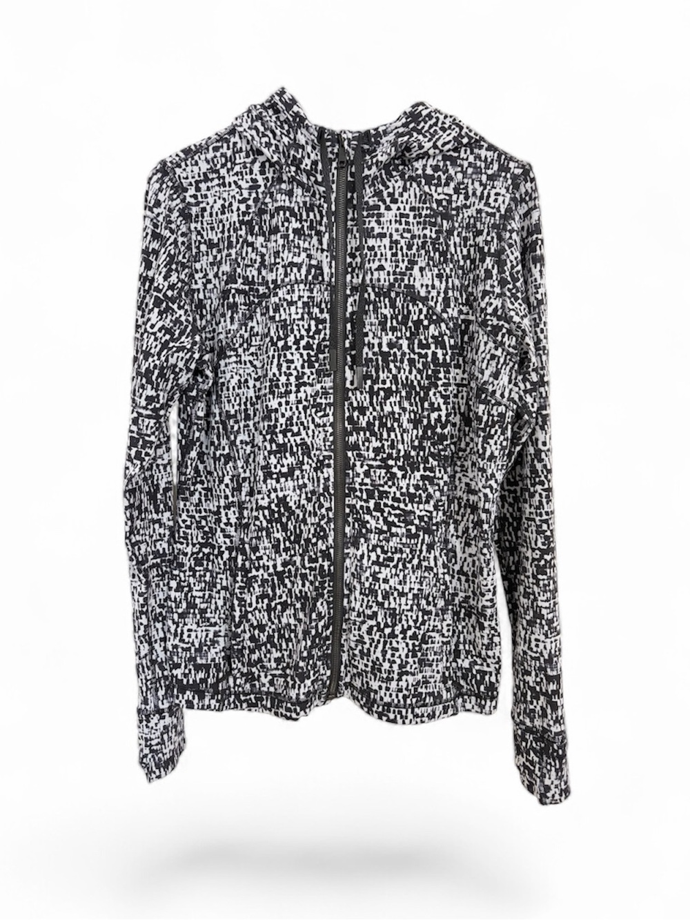 lululemon athletica Black & White Patterned Full-Zip Bomber Jacket